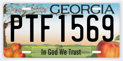 GA license plate PTF1569