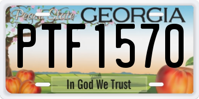 GA license plate PTF1570