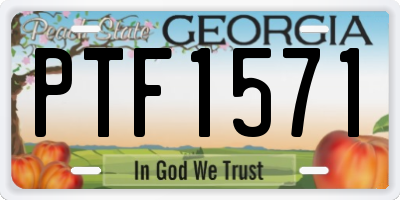 GA license plate PTF1571