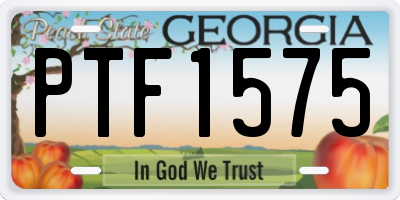 GA license plate PTF1575