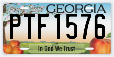 GA license plate PTF1576
