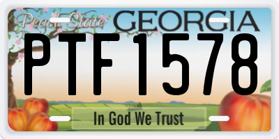 GA license plate PTF1578