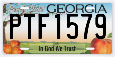 GA license plate PTF1579