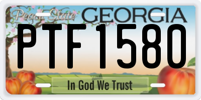 GA license plate PTF1580
