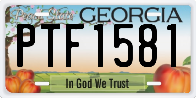 GA license plate PTF1581
