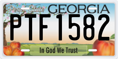 GA license plate PTF1582