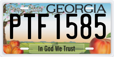 GA license plate PTF1585