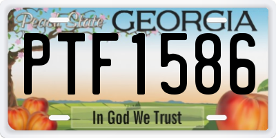 GA license plate PTF1586