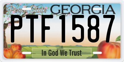 GA license plate PTF1587