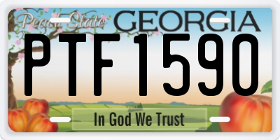 GA license plate PTF1590