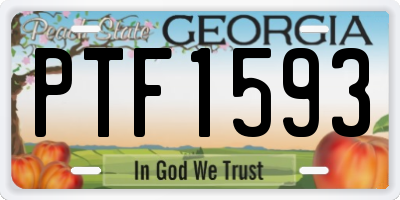 GA license plate PTF1593