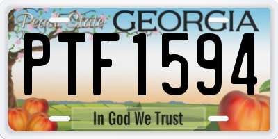 GA license plate PTF1594