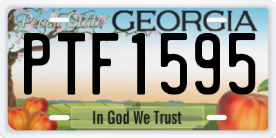 GA license plate PTF1595