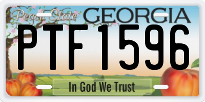 GA license plate PTF1596
