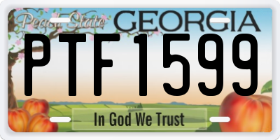 GA license plate PTF1599