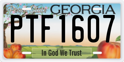 GA license plate PTF1607