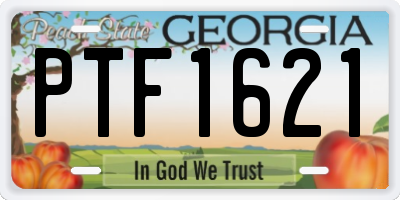 GA license plate PTF1621