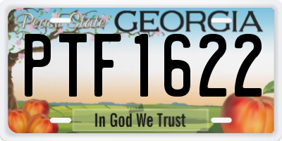 GA license plate PTF1622