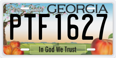 GA license plate PTF1627