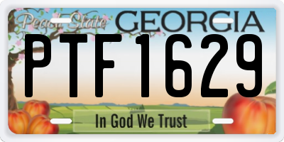 GA license plate PTF1629