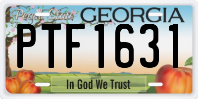 GA license plate PTF1631