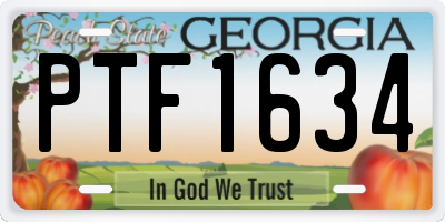 GA license plate PTF1634