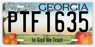 GA license plate PTF1635