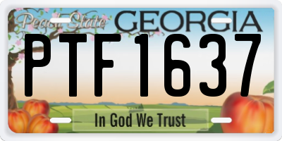 GA license plate PTF1637
