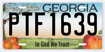 GA license plate PTF1639