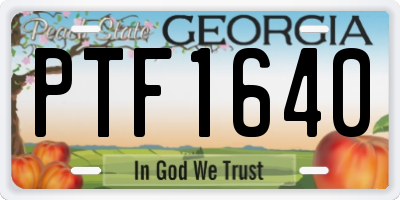 GA license plate PTF1640