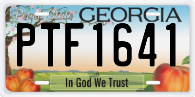 GA license plate PTF1641