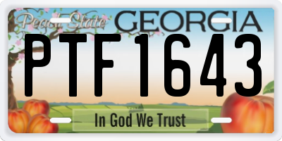GA license plate PTF1643