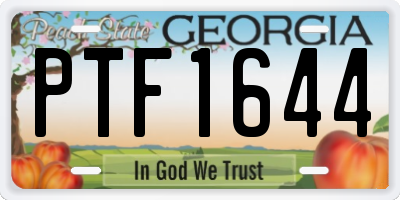 GA license plate PTF1644