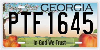 GA license plate PTF1645