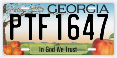 GA license plate PTF1647