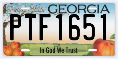 GA license plate PTF1651