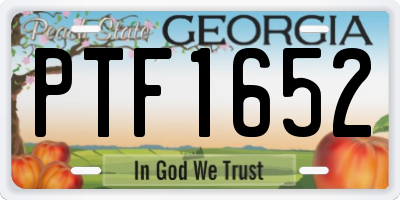 GA license plate PTF1652