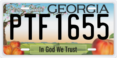 GA license plate PTF1655