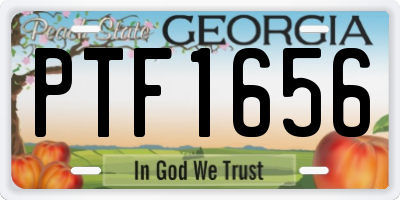 GA license plate PTF1656