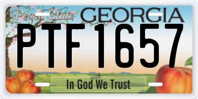 GA license plate PTF1657