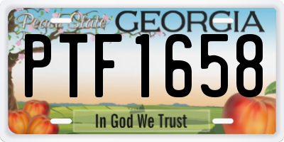 GA license plate PTF1658