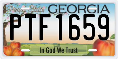 GA license plate PTF1659