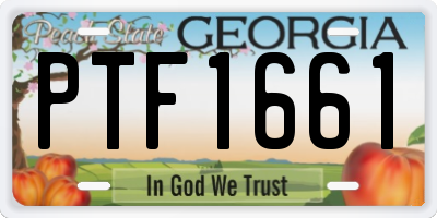 GA license plate PTF1661