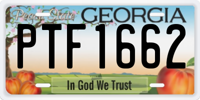 GA license plate PTF1662