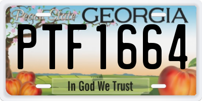 GA license plate PTF1664