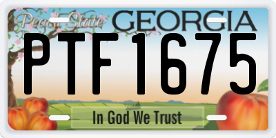 GA license plate PTF1675
