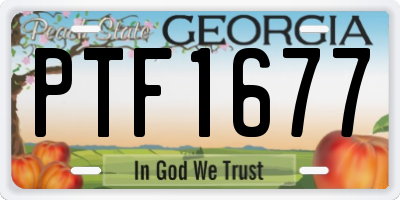 GA license plate PTF1677