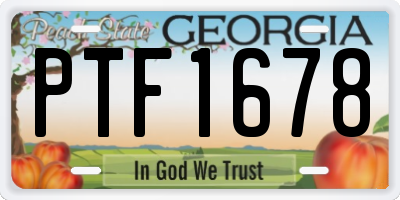GA license plate PTF1678
