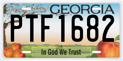GA license plate PTF1682