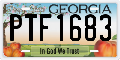 GA license plate PTF1683